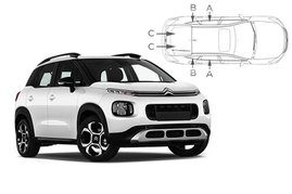 Slnečné clony na okná - CITROEN C3 AirCross (2017-) - Komplet sada (CIT-C3AC-5-A)