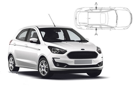 Slnečné clony na okná - FORD Ka Plus (2016-) - Len na bočné sťahovacie sklá (FOR-KAPL-5-A/18)