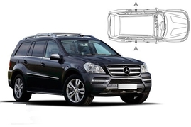 Slnečné clony na okná - MERCEDES-BENZ GL (2006-2012) - Len na bočné sťahovacie sklá (MB-G-5-A/18)