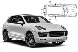 Slnečné clony na okná - PORSCHE Cayenne (2010-2017) - Komplet sada (POR-CAYE-5-B)