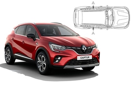 Slnečné clony na okná - RENAULT Captur (2019-) - Len na bočné sťahovacie sklá (REN-CAPT-5-B/18)