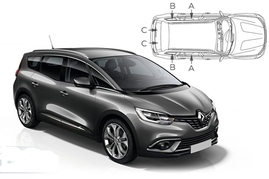 Slnečné clony na okná - RENAULT Grand Scenic (2016-) - Komplet sada (REN-GRSC-5-C)