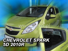 Deflektory na Chevrolet Spark M300 hatchback, 5-dverová (+zadné), r.v.: 2010 - (10531)