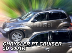 Deflektory na Chrysler PT Cruiser, 5-dverová (+zadné), r.v.: 2001 - 2010 (10405)