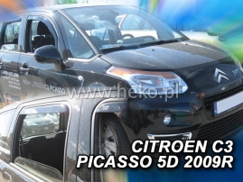 Deflektory na Citroen C3 Picasso, 5-dverová (+zadné), r.v.: 2009 - 2017 (12247)