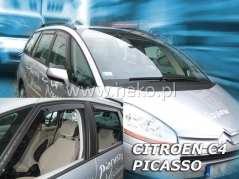 Deflektory na Citroen C4 Picasso, 5-dverová (+zadné), r.v.: 2006 - 2013 (12235)