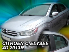 Deflektory na Citroen C-Elysée, 4-dverová (+zadné), r.v.: 2013 - (12257)