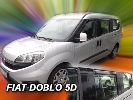 Deflektory na Fiat Doblo II, 5-dverová (+zadné), r.v.: 2010 - (15175)