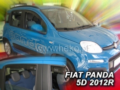 Deflektory na Fiat Panda III, 5-dverová (+zadné), r.v.: 2012 - (15168)