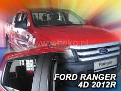 Deflektory na Ford Ranger, 4-dverová (+zadné), r.v.: 2012 - (15304)