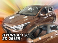 Deflektory na Hyundai i20 II, 5-dverová (+zadné), r.v.: 2014-2020 (17283)