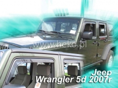 Deflektory na Jeep Wrangler, 5-dverová (+zadné), r.v.: 2007 - (19115)