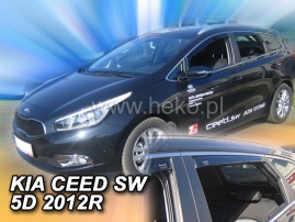 Deflektory na Kia Ceed II SW, 5-dverová (+zadné), r.v.: 2012 - 2018 (20160)