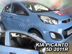 Deflektory na Kia Picanto II, 5-dverová, r.v.: 2011 - 2017 (20150)