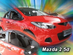 Deflektory na Mazda 2 III, 5-dverová, r.v.: 2009 - 2014 (23151)