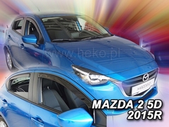 Deflektory na Mazda 2 IV, 5-dverová (+zadné), r.v.: 2014 - (23166)