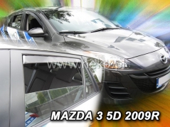 Deflektory na Mazda 3 II hatchback, 5-dverová (+zadné), r.v.: 2009-2013 (23150)