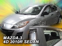 Deflektory na Mazda 3 II sedan, 4-dverová (+zadné), r.v.: 2009-2013 (23153)