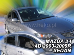 Deflektory na Mazda 3 sedan, 4-dverová (+zadné), r.v.: 2003 - 2009 (23162)