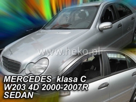 Deflektory na Mercedes Class C W203 sedan, 4-dverová (+zadné), r.v.: 2000 - 2007 (23267)