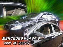 Deflektory na Mercedes Class S W221 long, 4-dverová (+zadné), r.v.: 2005 - 2013 (23263)