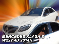 Deflektory na Mercedes Class S W222, 4-dverová (+zadné), r.v.: 2013 - (23288)