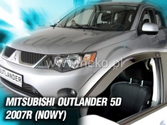 Deflektory na Mitsubishi Outlander, 5-dverová (+zadné), r.v.: 2007 - (23352)