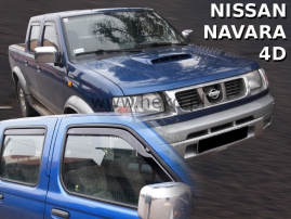 Deflektory na Nissan Navara Pick-up, 4-dverová (+zadné), r.v.: 2001 - 2005 (24294)