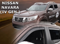 Deflektory na Nissan Navara IV, 4-dverová (+zadné), r.v.: 2014 - (24293)