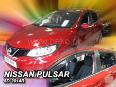 Deflektory na Nissan Pulsar, 5-dverová (+zadné), r.v.: 2014 - (24290)