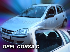 Deflektory na Opel Corsa C, 5-dverová (+zadné), r.v.: 2000 - 2006 (25366)