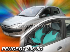 Deflektory na Peugeot 206, 5-dverová, r.v.: 1998 - 2012 (26114)