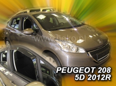 Deflektory na Peugeot 208, 5-dverová, r.v.: 2012-2019 (26146)