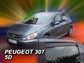 Deflektory na Peugeot 307 hatchback, 5-dverová (+zadné), r.v.: 2001 - 2008 (26119)