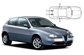 Slnečné clony na okná - ALFA ROMEO 147 3dv. hatchback (2000-2010) - Komplet sada (AR-147-3-A)