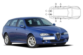 Slnečné clony na okná - ALFA ROMEO 156 Combi (1997-2005) - Komplet sada (AR-156-E-A)