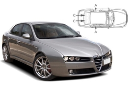 Slnečné clony na okná - ALFA ROMEO 159 Sedan (2005-2011) - Komplet sada (AR-159-4-A)