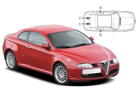 Slnečné clony na okná - ALFA ROMEO GT Coupé (2003-2010) - Komplet sada (AR-GT-3-A)