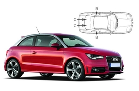 Slnečné clony na okná - AUDI A1/S1 3dv. hatchback (2010-2018) - Komplet sada (AU-A1-3-A)