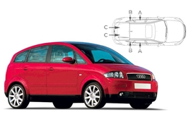 Slnečné clony na okná - AUDI A2 Hatchback (2000-2005) - Komplet sada (AU-A2-5-A)