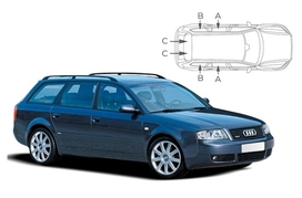 Slnečné clony na okná - AUDI A6/S6 Combi (1997-2005) - Komplet sada (AU-A6-E-A)