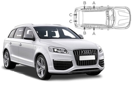 Slnečné clony na okná - AUDI Q7 (2006-2015) - Komplet sada (AU-Q7-5-A)