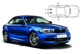 Slnečné clony na okná - BMW 1 Coupé (2007-2014) - Komplet sada (BMW-1SER-2-A)