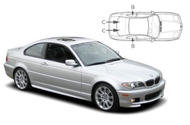 Slnečné clony na okná - BMW Serie 3 Coupé (1999-2006) - Komplet sada (BMW-3SER-2-A)