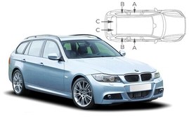 Slnečné clony na okná - BMW Serie 3 Combi (2005-2012) - Komplet sada (BMW-3SER-E-B)