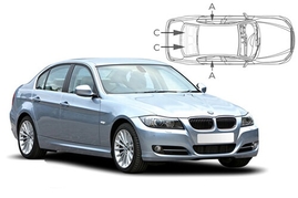 Slnečné clony na okná - BMW 3 Sedan (2005-2012) - Komplet sada (BMW-3SER-4-B)