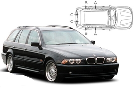 Slnečné clony na okná - BMW Serie 5 Combi (1996-2004) - Komplet sada (BMW-5SER-E-A)