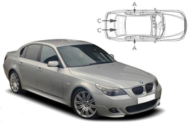 Slnečné clony na okná - BMW 5 sedan (2003-2010) - Komplet sada (BMW-5SER-4-B)