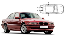 Slnečné clony na okná - BMW 7 (1994-2001) - Komplet sada (BMW-7SER-4-A)