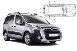 Slnečné clony na okná - CITROEN Berlingo Multispace (2008-2018) - Komplet sada (CIT-BERL-5-B)